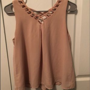 Beige Flowy Tank Top